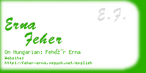 erna feher business card